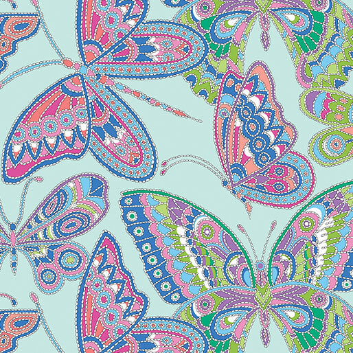Blooming Butterflies (Aqua)