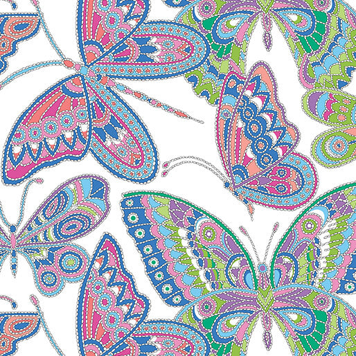 Blooming Butterflies (White)