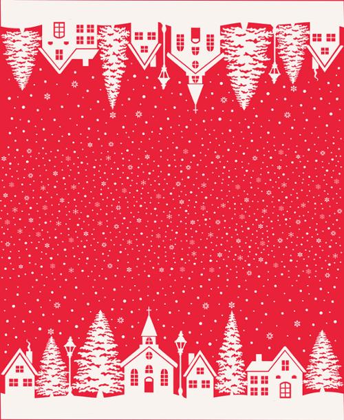 Buon Natale Double Border (Pomegranate)
