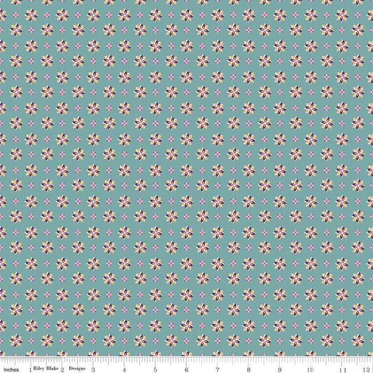 Juju's Petals Calico (Teal)