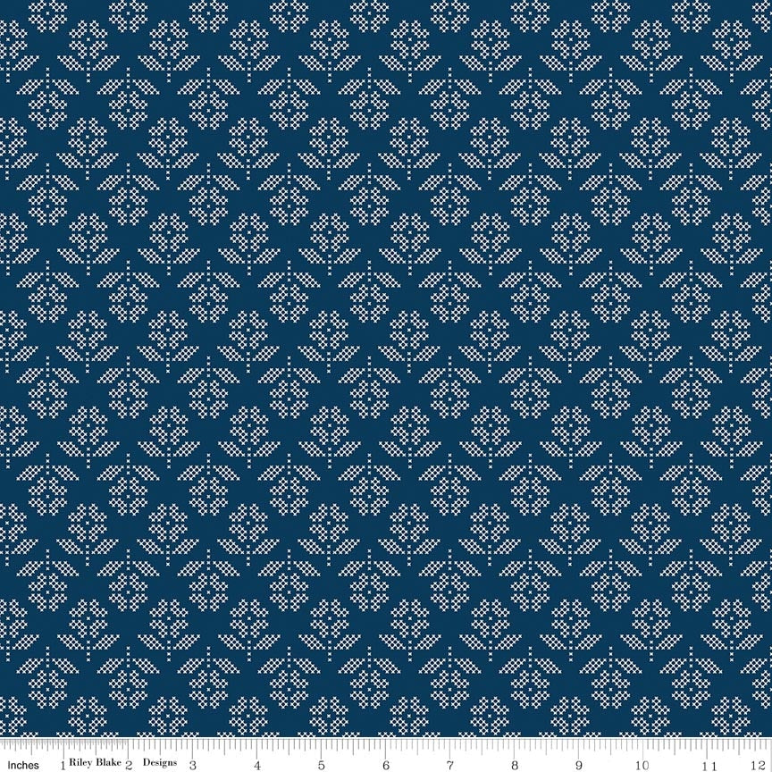 Denim & Daisy Flowers Oxford Blue