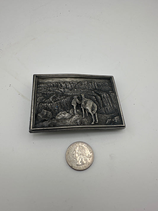 Vintage Cowboy on the range belt buckle