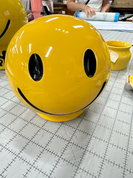 Vintage McCoy smiley face piggy bank