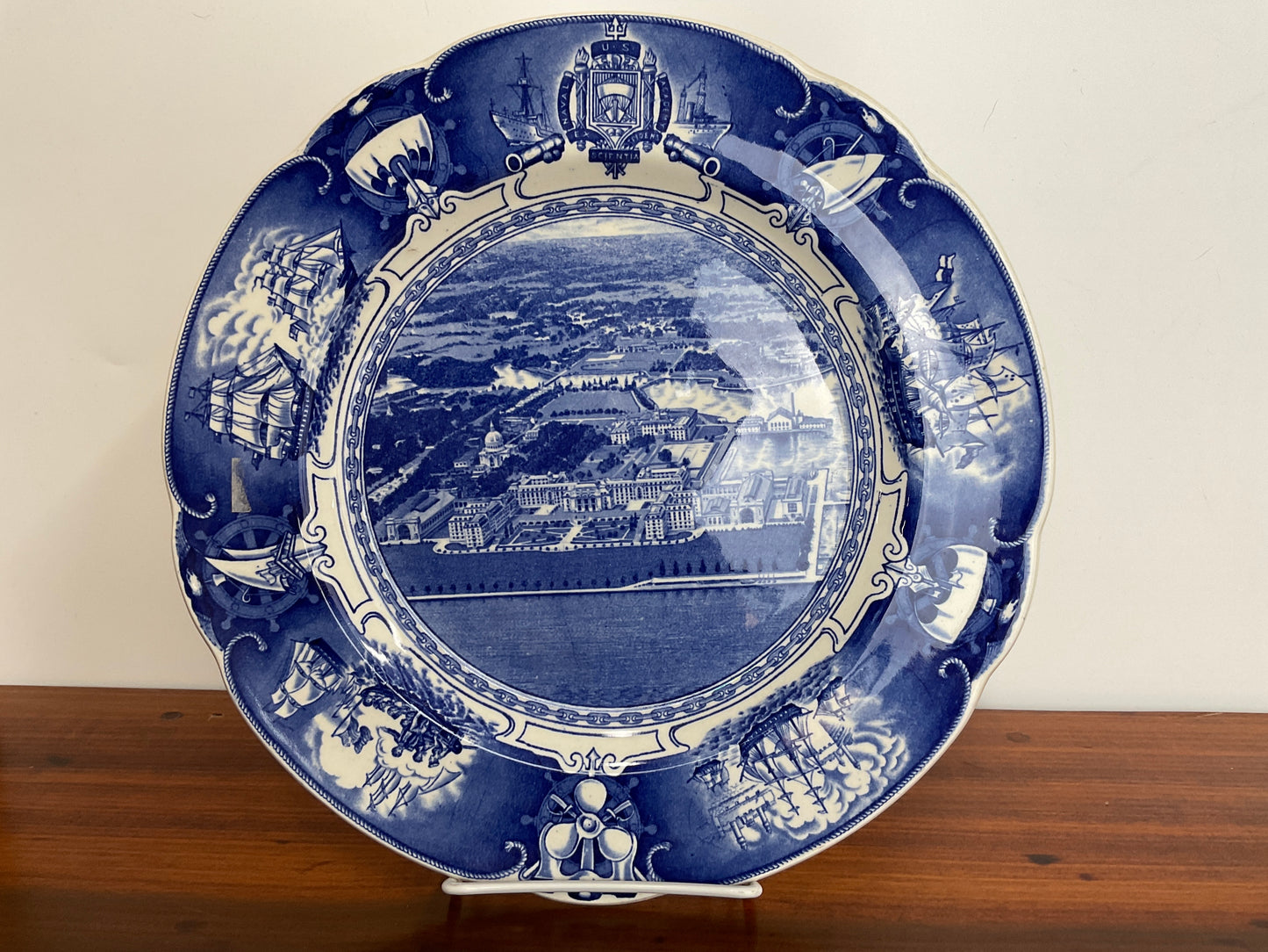 Wedgewood U.S. Naval Academy Plate-Staffordshire Blue