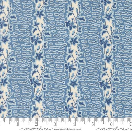 Honey Stripes Floral (Prussian Blue)