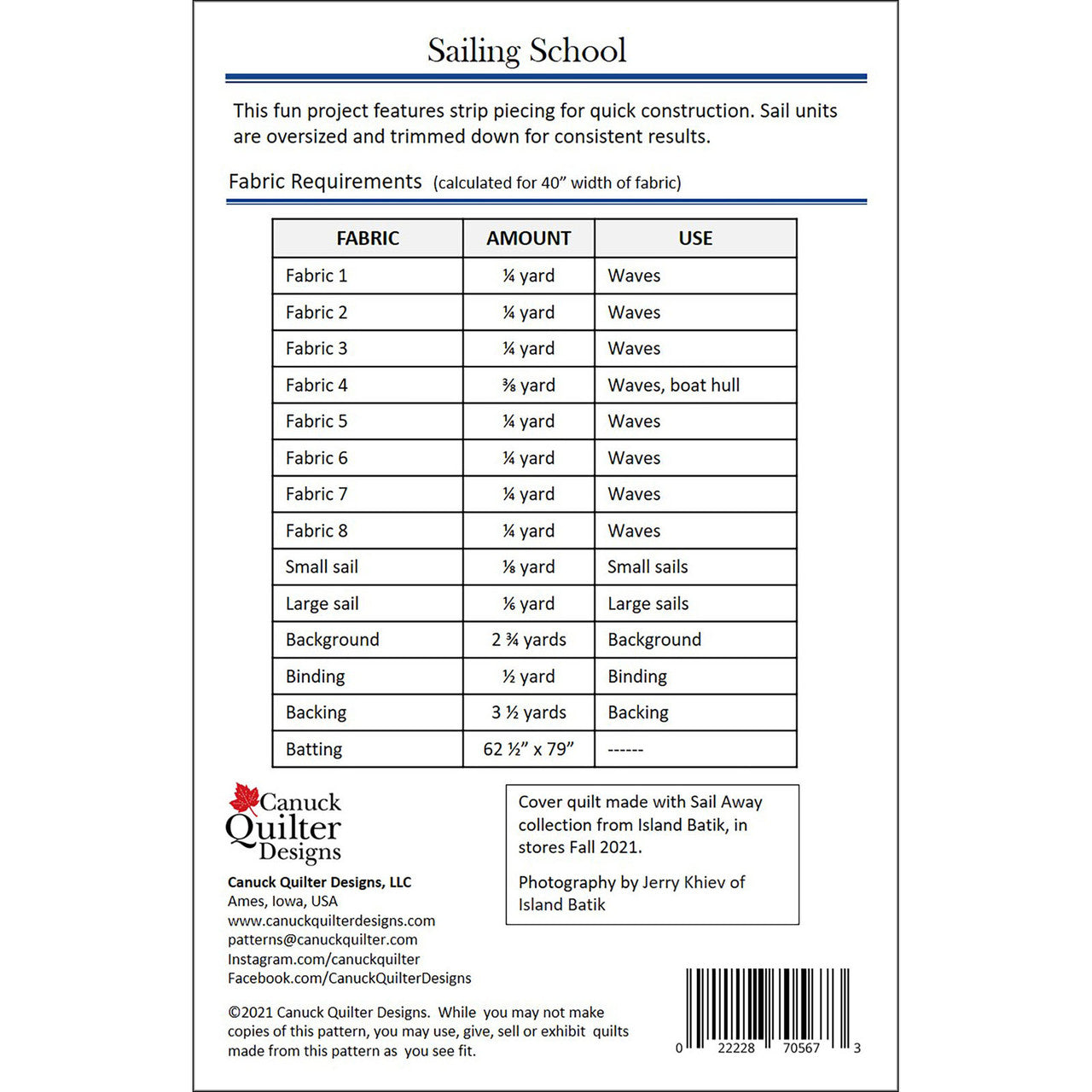 Sailing School Pattern