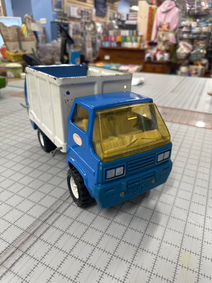 vintage pressed-steel Tonka Blue and White Garbage Truck (dating from the 1960s or 1970s