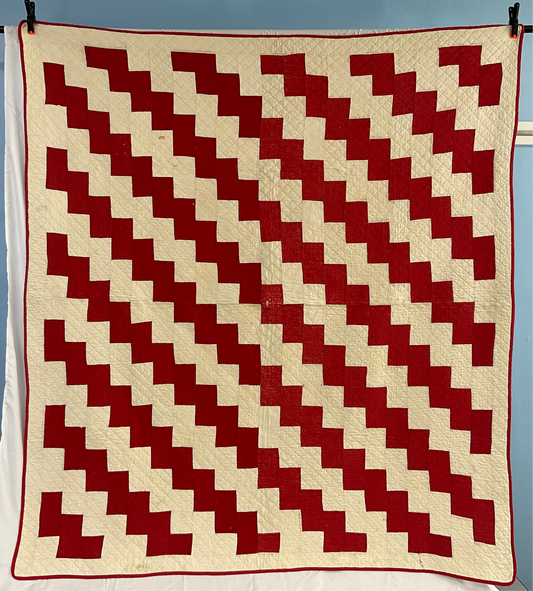 Antique Red and White Brick Quilt