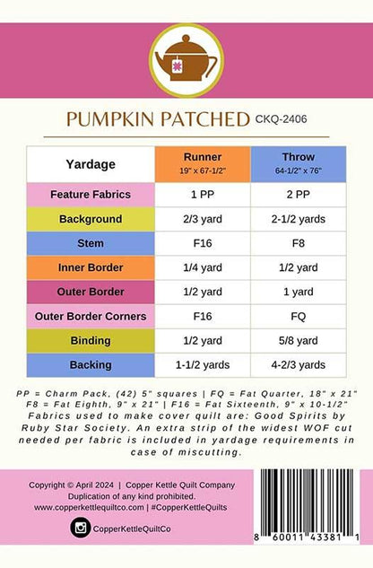 Pumpkin Patched Runner & Throw Quilt Pattern
