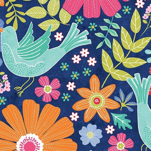 Chalk Happy Garden (Navy)