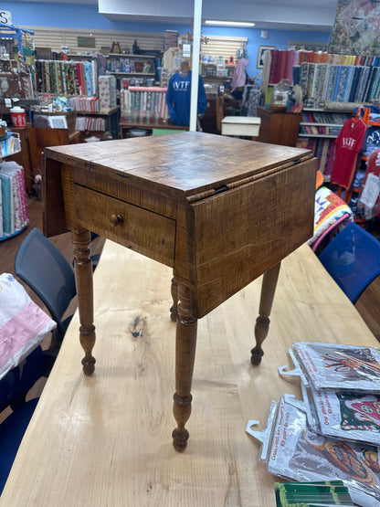 Antique tiger maple side table