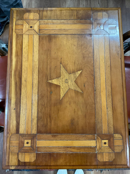 Victorian Parlor Table with Folk Art Inlaid Top