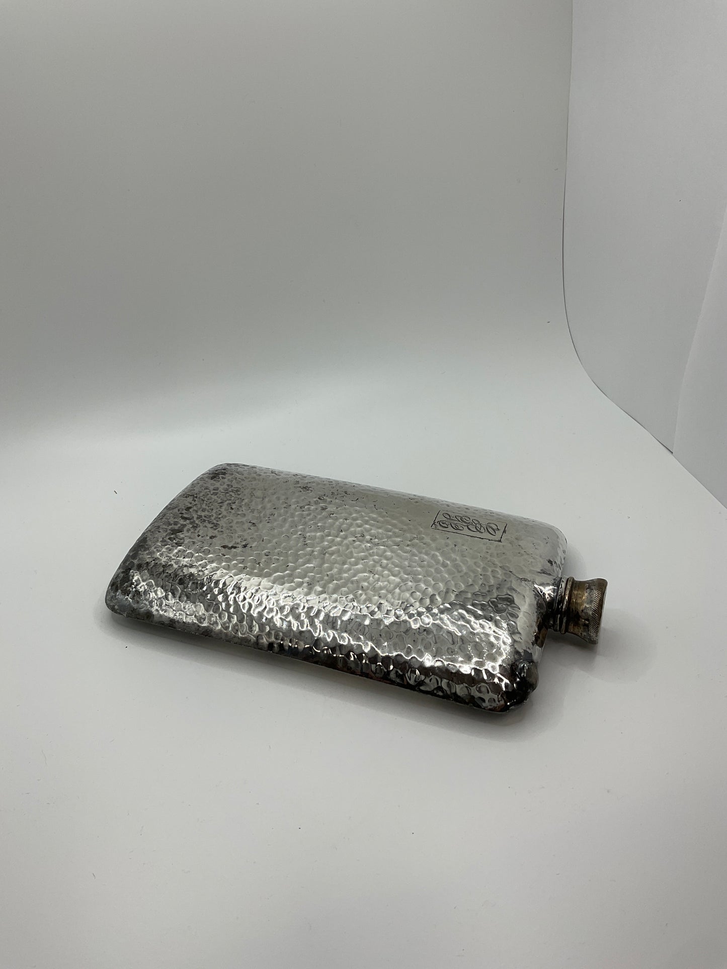 Hammered Silver plated flask