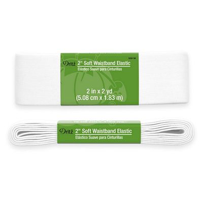 2" Soft Waistband Elastic-White  (2" x 2 yds.)