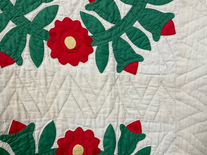 Red & Green Floral Appliqué