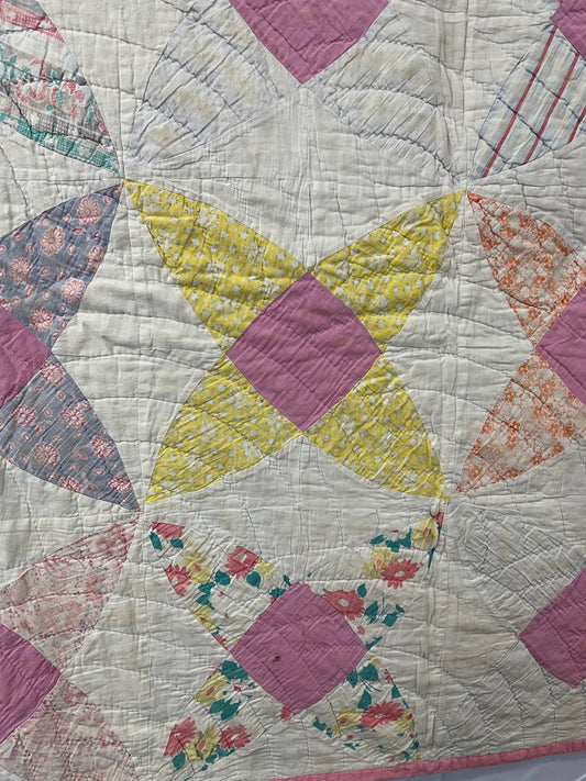 Antique Quilt w/ feedsack