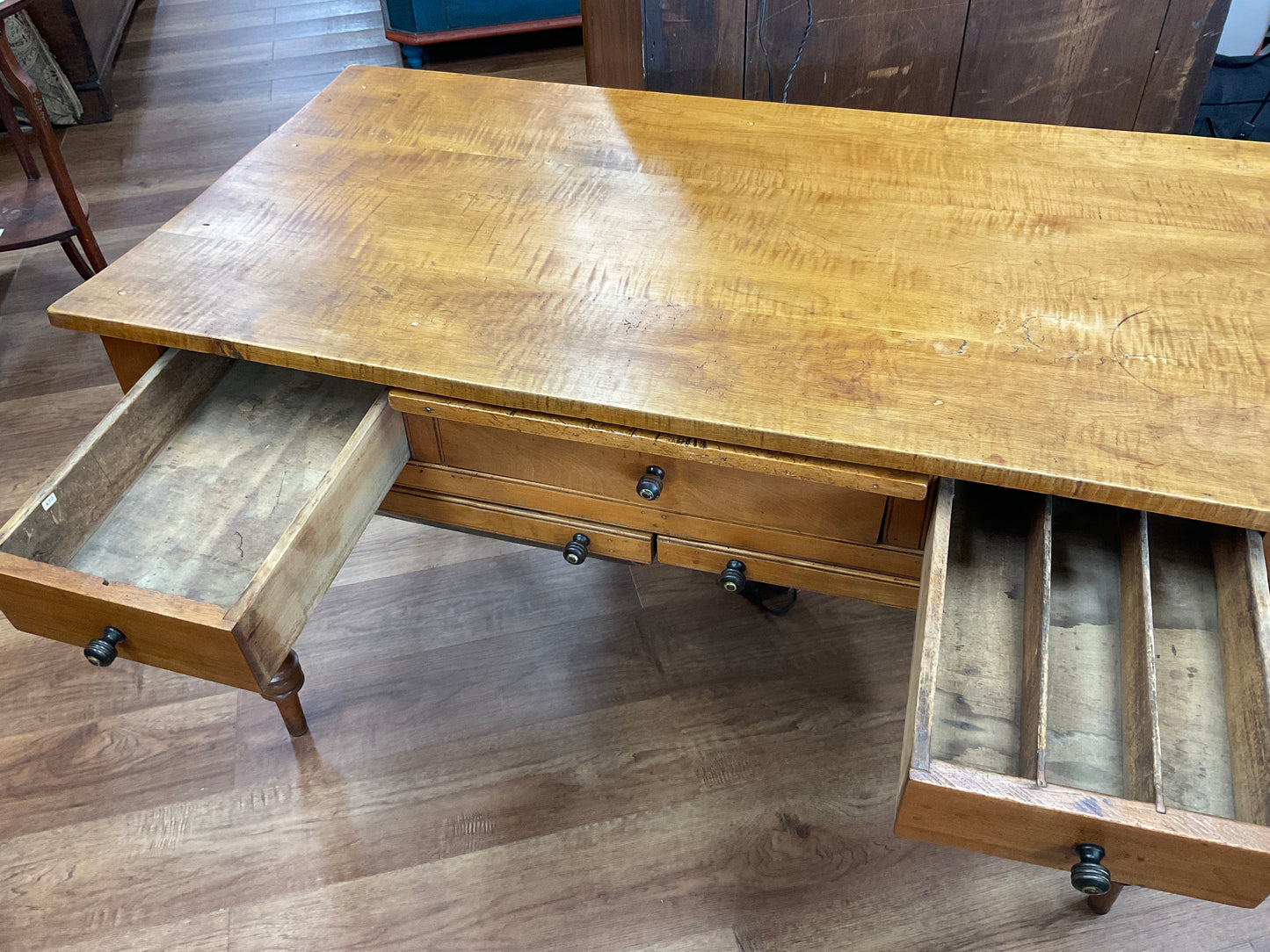 Antique tiger maple bakers - possum table