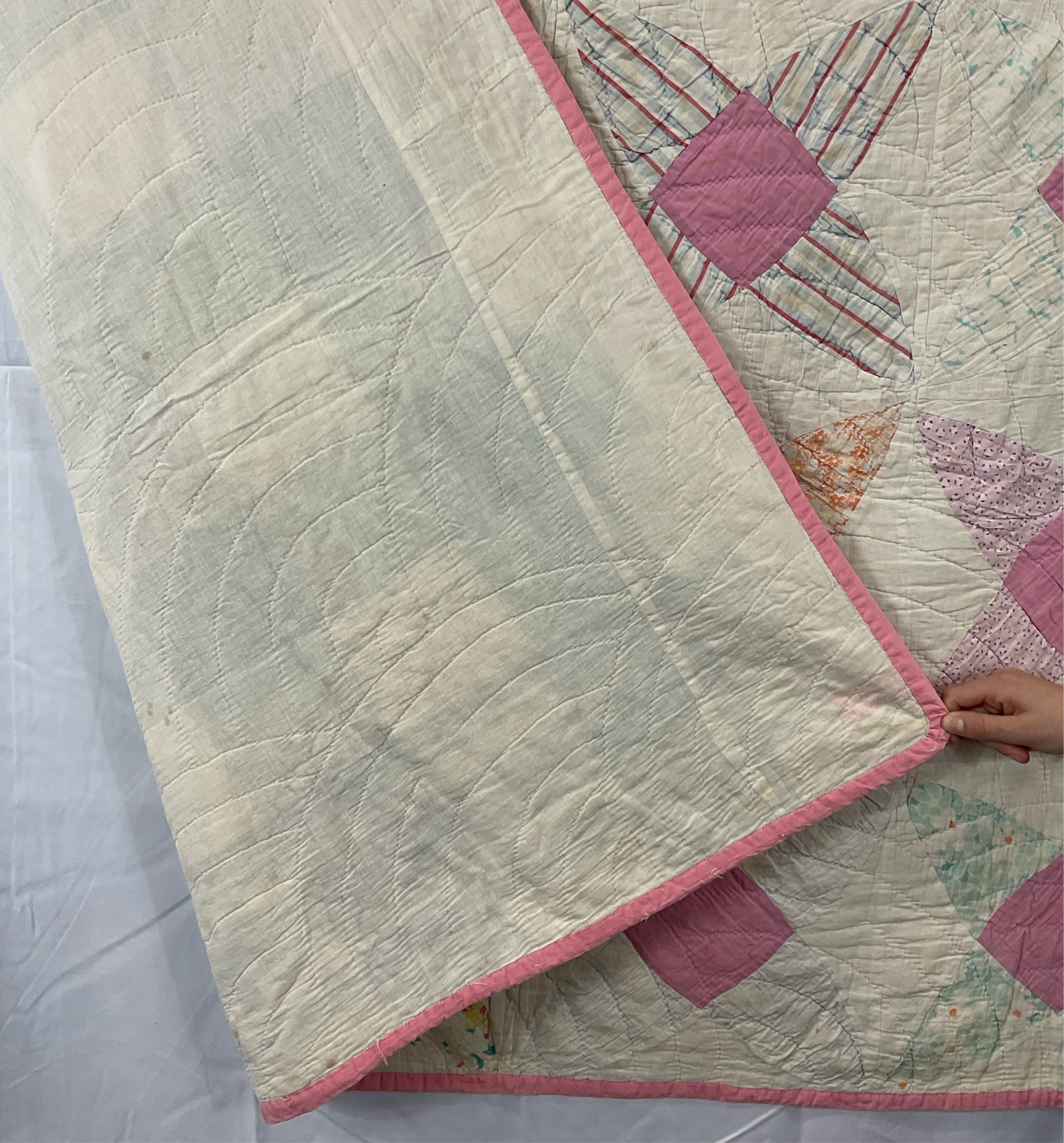 Antique Quilt w/ feedsack