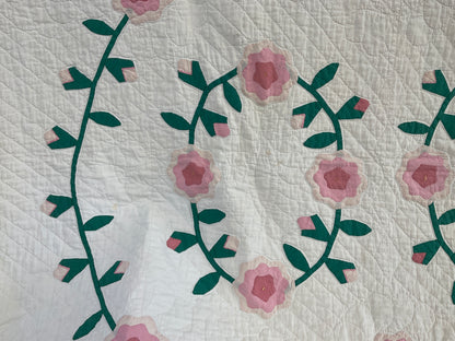 Pink & Green Appliqué Quilt