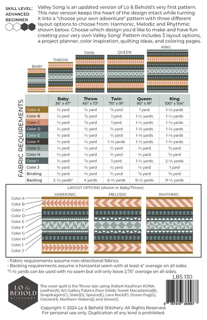 Valley Song Quilt Pattern