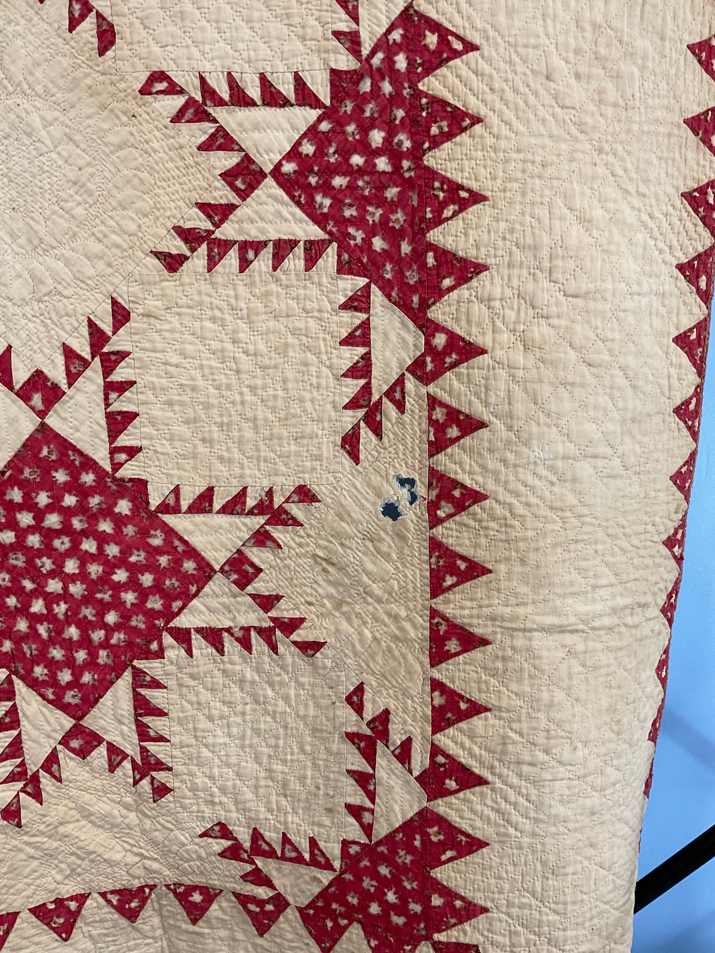 Antique feathered star quilt 85” x 85”