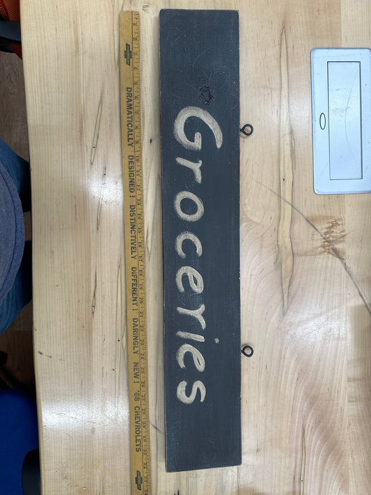 Vintage Groceries Hanging Sign