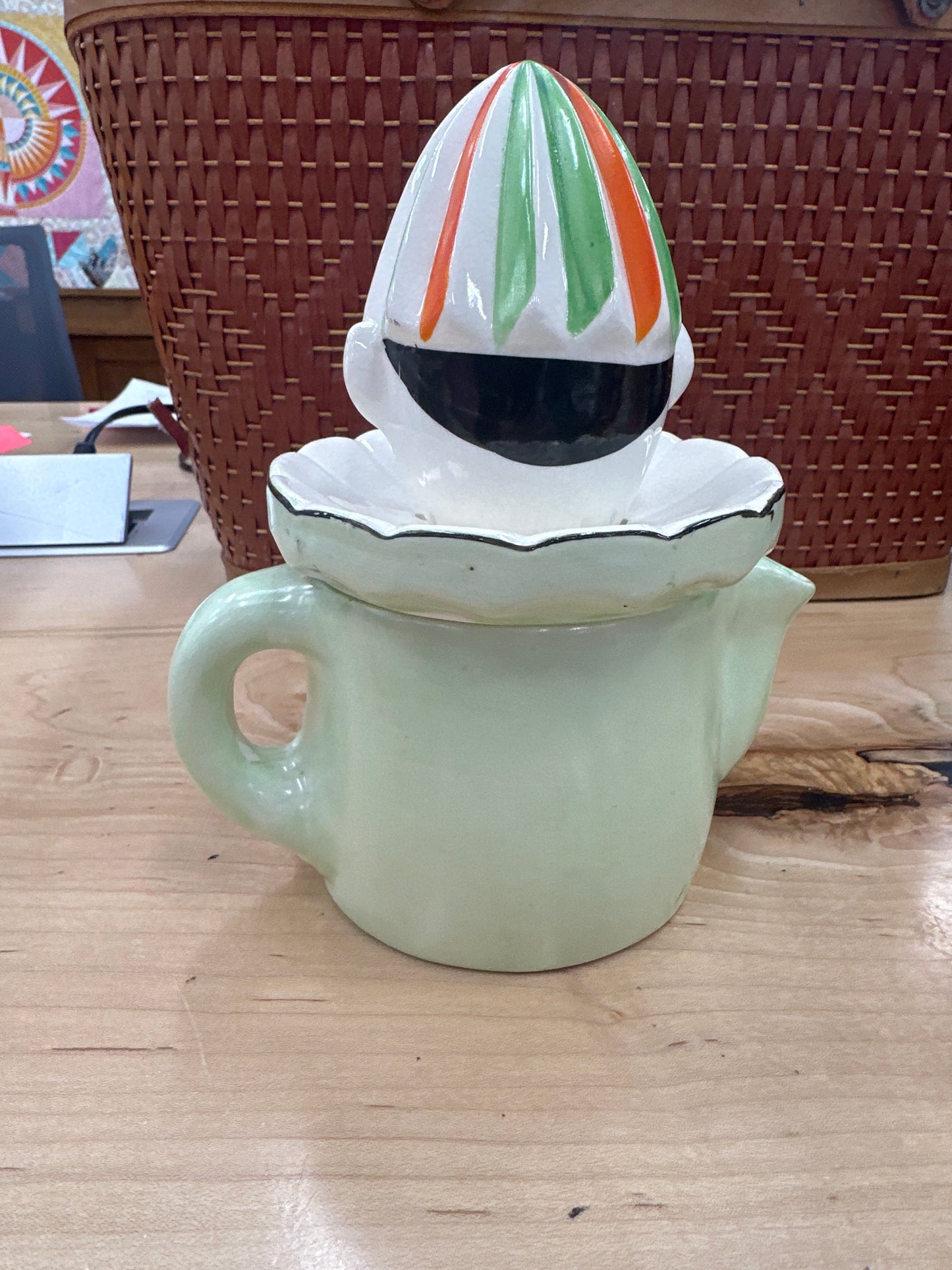 Vintage Mikori Ware JAPAN Hand Painted Clown Juicer