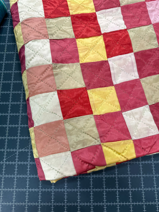 Vintage satin block quilt