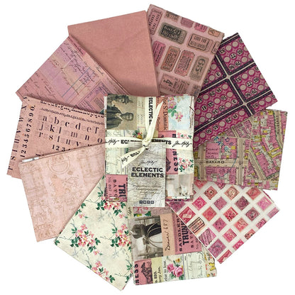 Fleur Quilt Kit featuring Tim Holtz Eclectic Elements Pink Palette