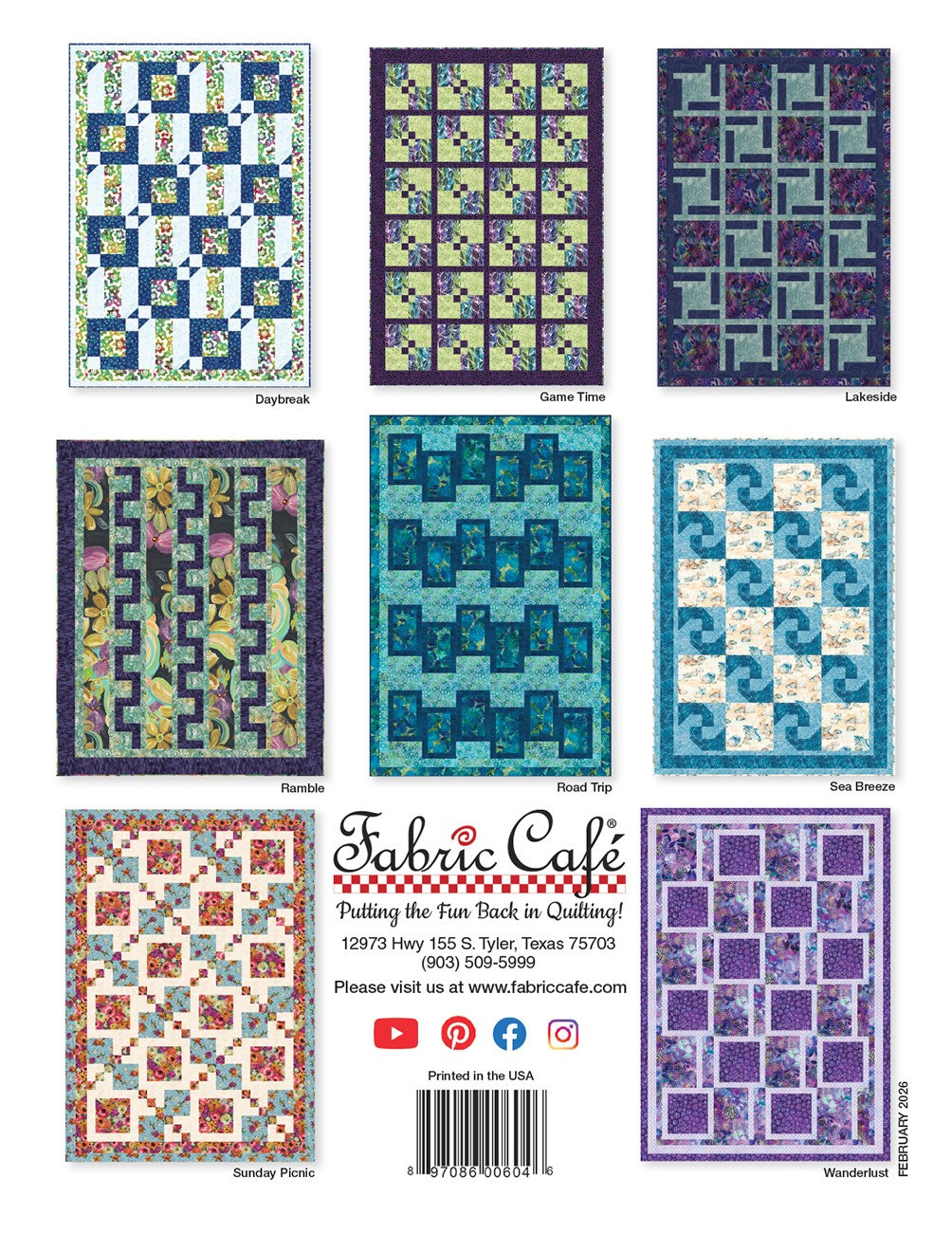 Fabric Cafe Weekend 3-Yard Quilts