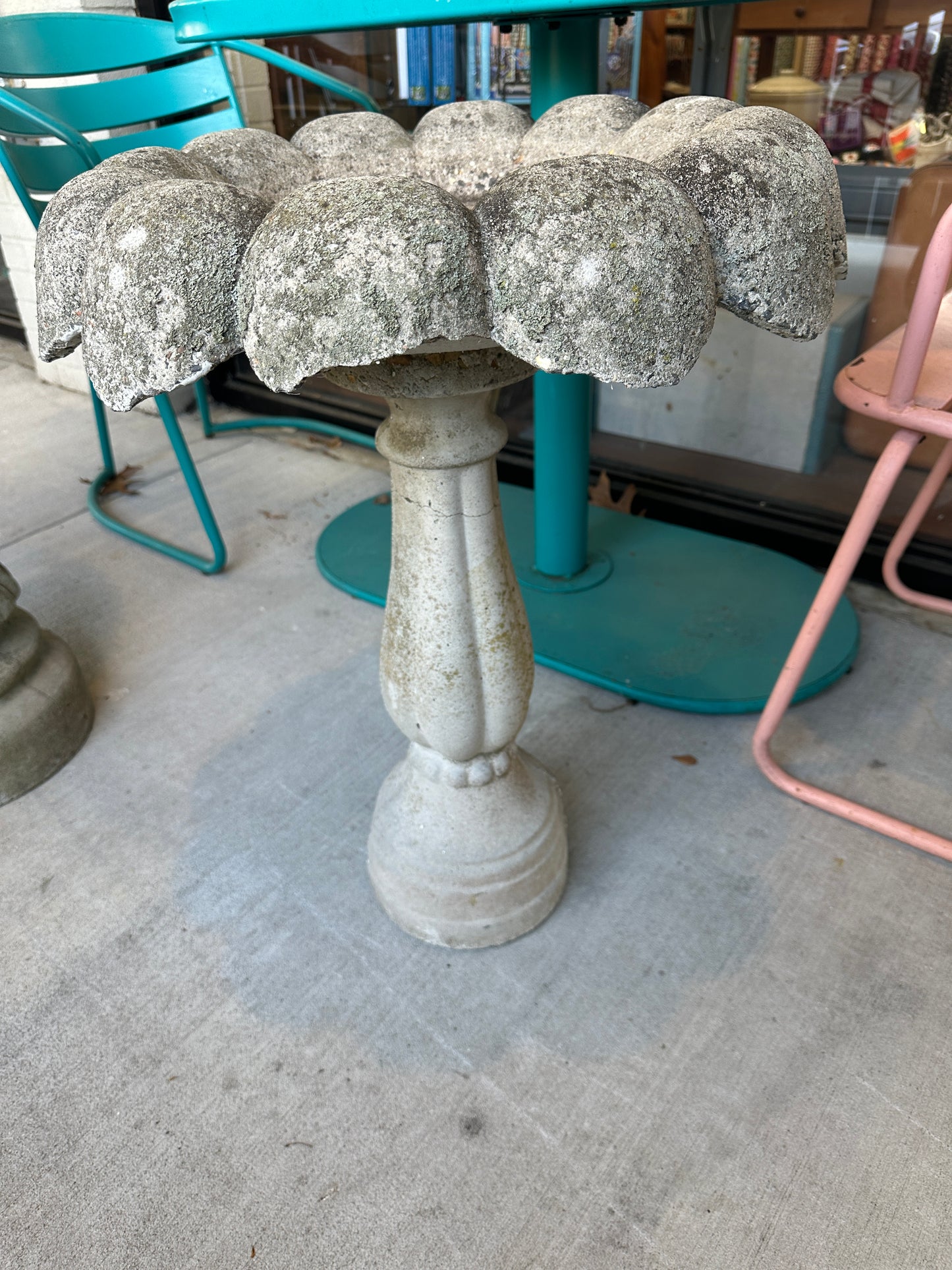 Concrete bird bath