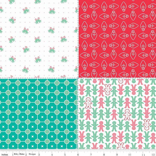 Cozy Christmas Fat Quarter Panel Red
