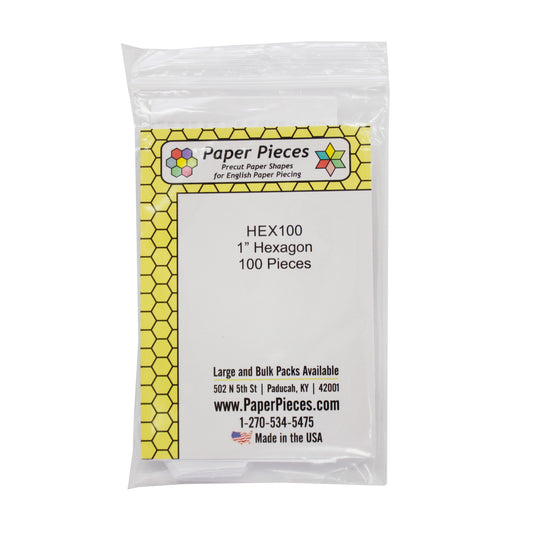 Paper Pieces 1" Hexagons (100 pcs)