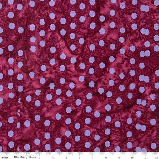 Expressions Batiks Elemental Polka Pop (Berry Persimmon)