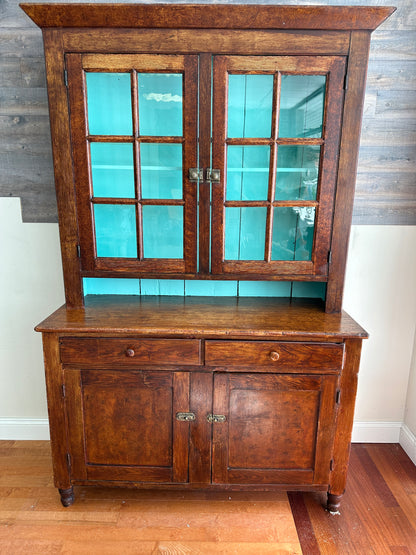 Antique grain painted cupboard