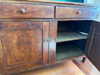 Antique grain painted cupboard