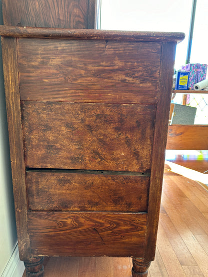 Antique grain painted cupboard