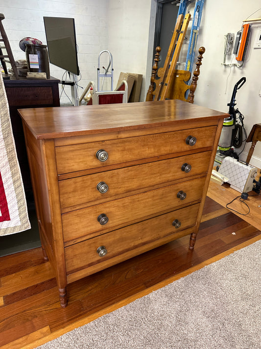 Antique American Sheraton Cherry Maple Dresser Chest Drawers