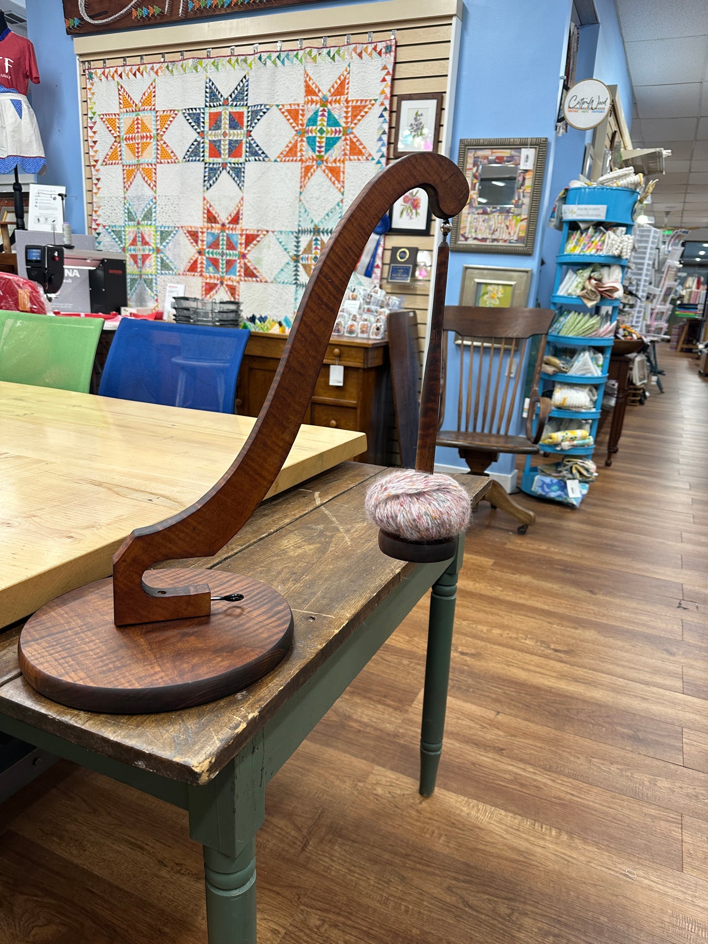 Custom Yarn Holder - Figured Maple