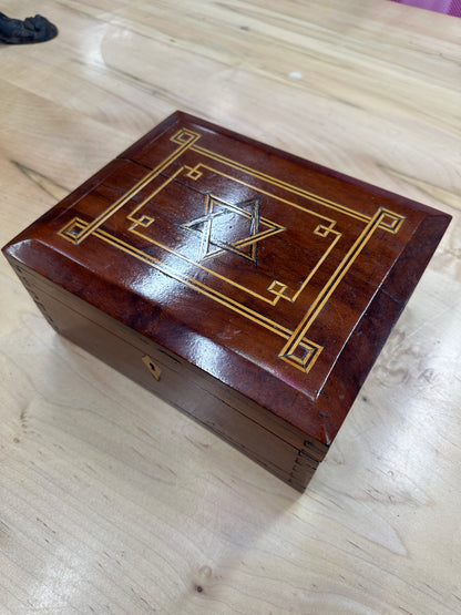Antique folk art inlaid box