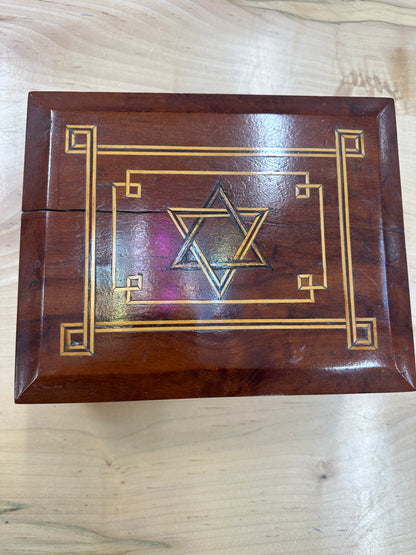 Antique folk art inlaid box
