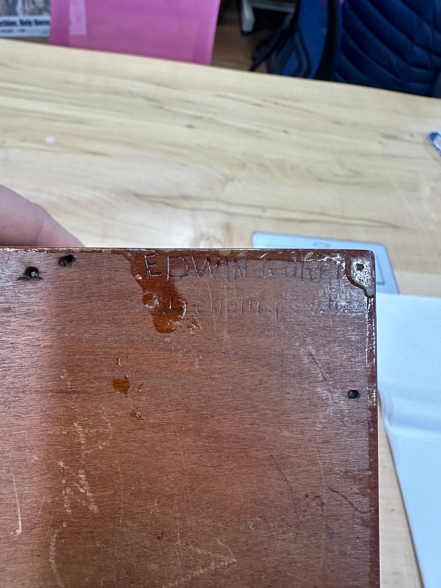 Antique folk art inlaid box