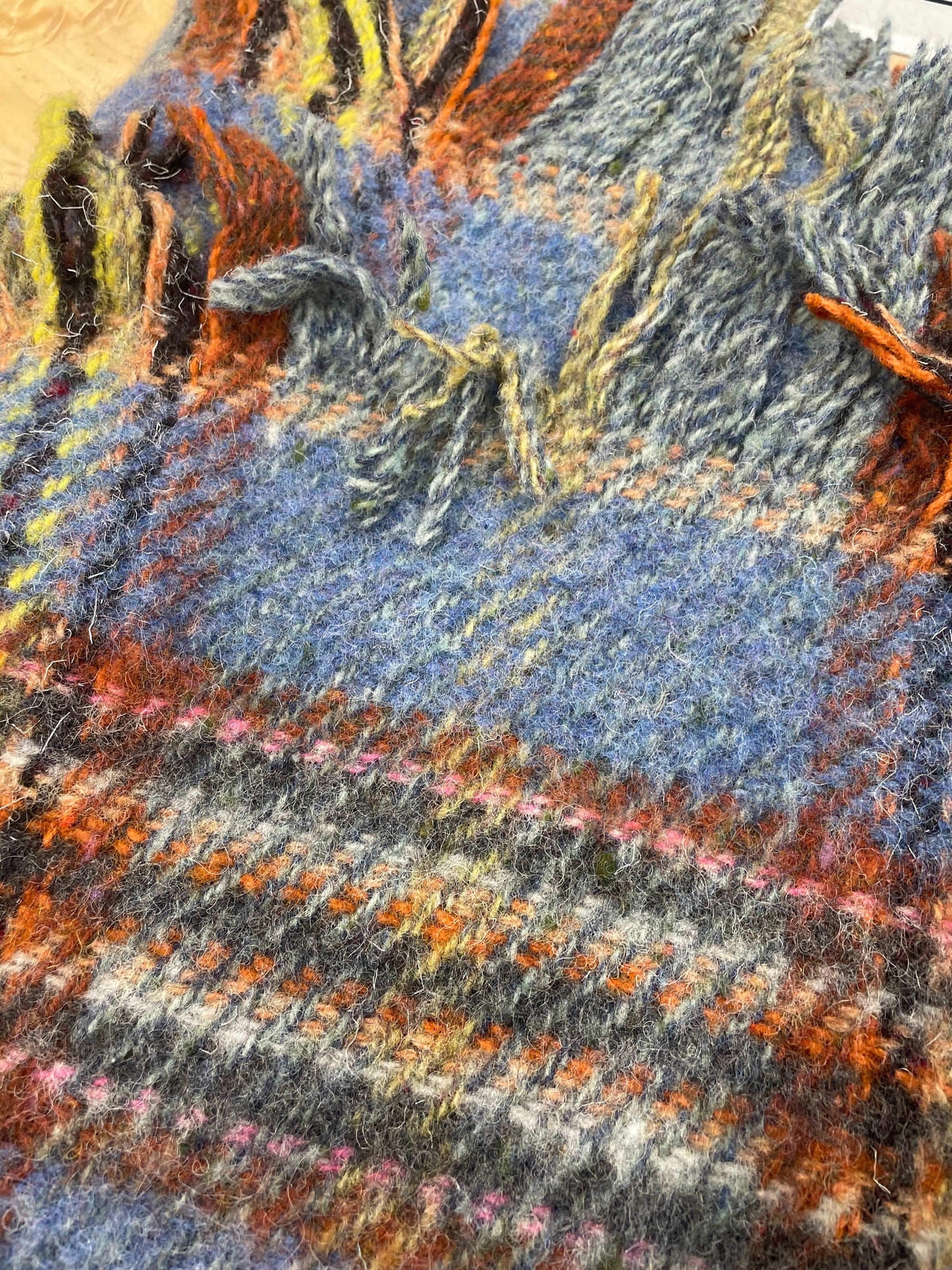 Vintage Wool Plaid Blanket