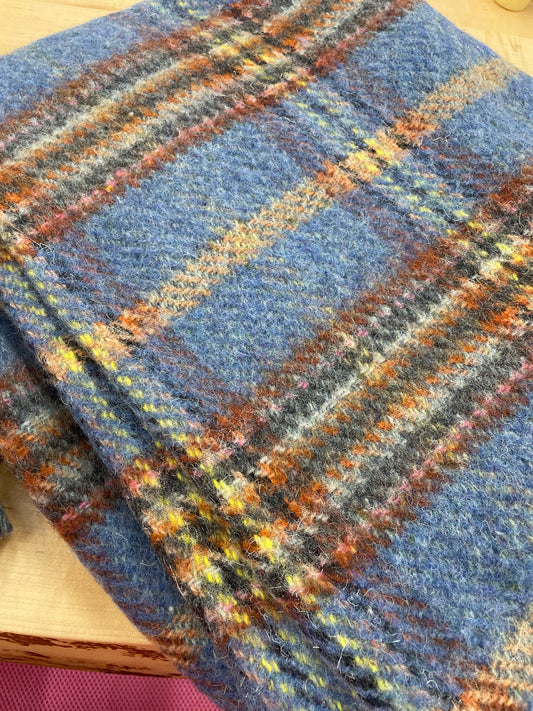 Vintage Wool Plaid Blanket
