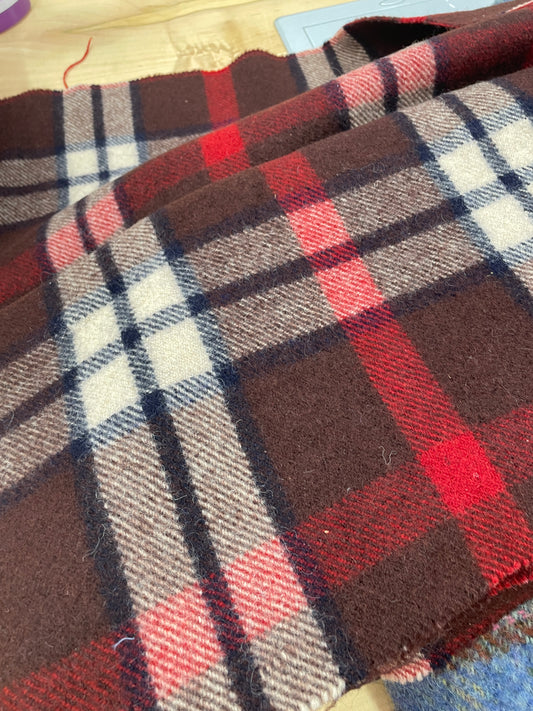 Vintage Wool Plaid Camp Blanket
