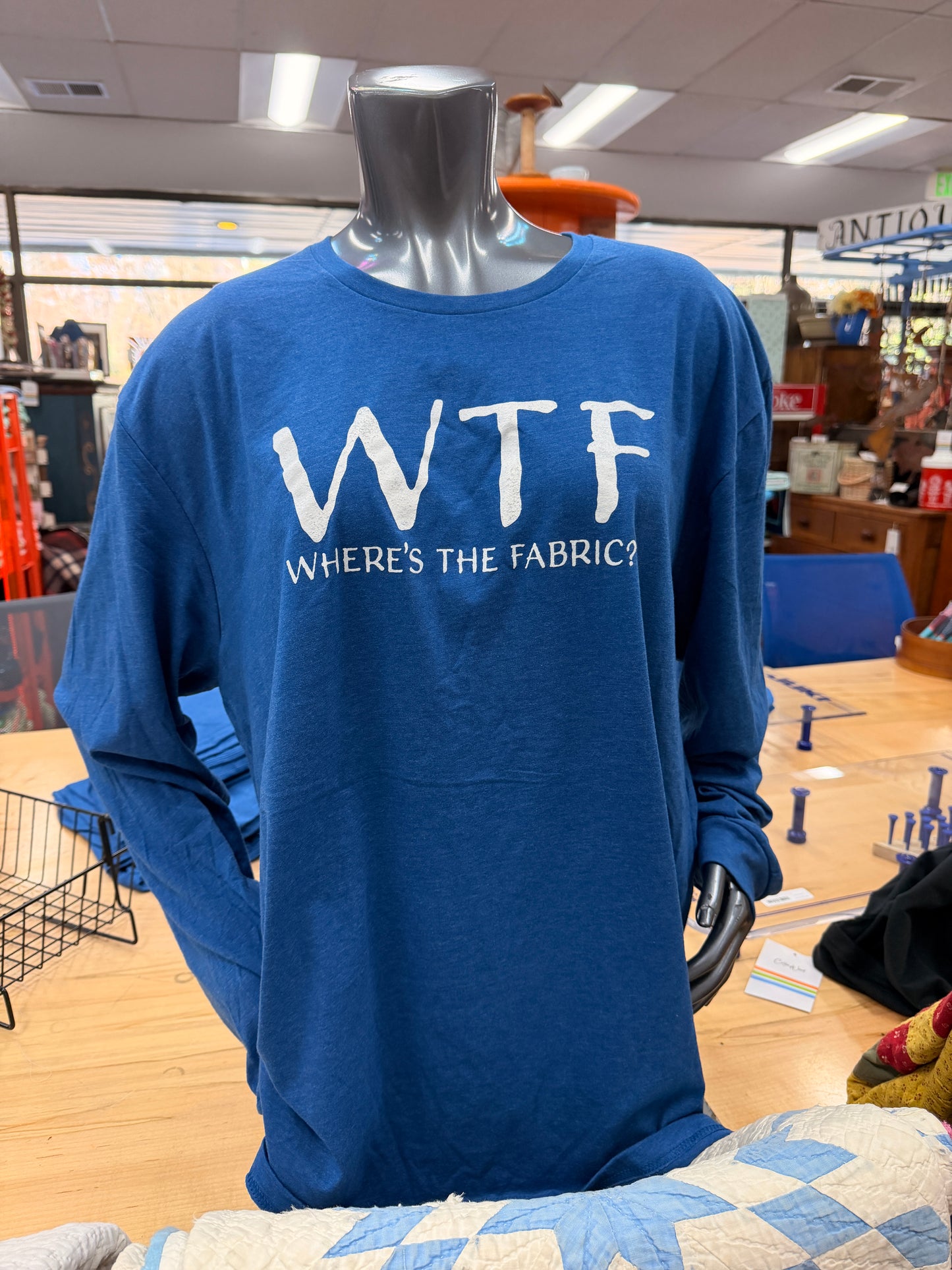 WTF Long Sleeve Tshirt - Blue Heather