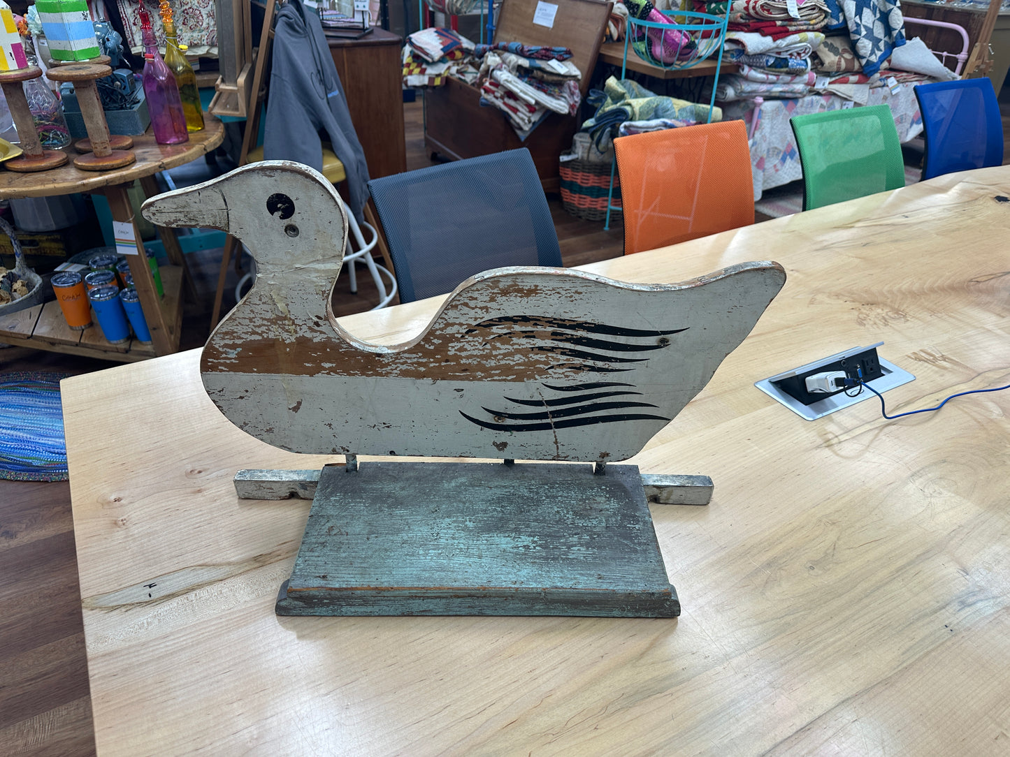 Vintage wooden duck display