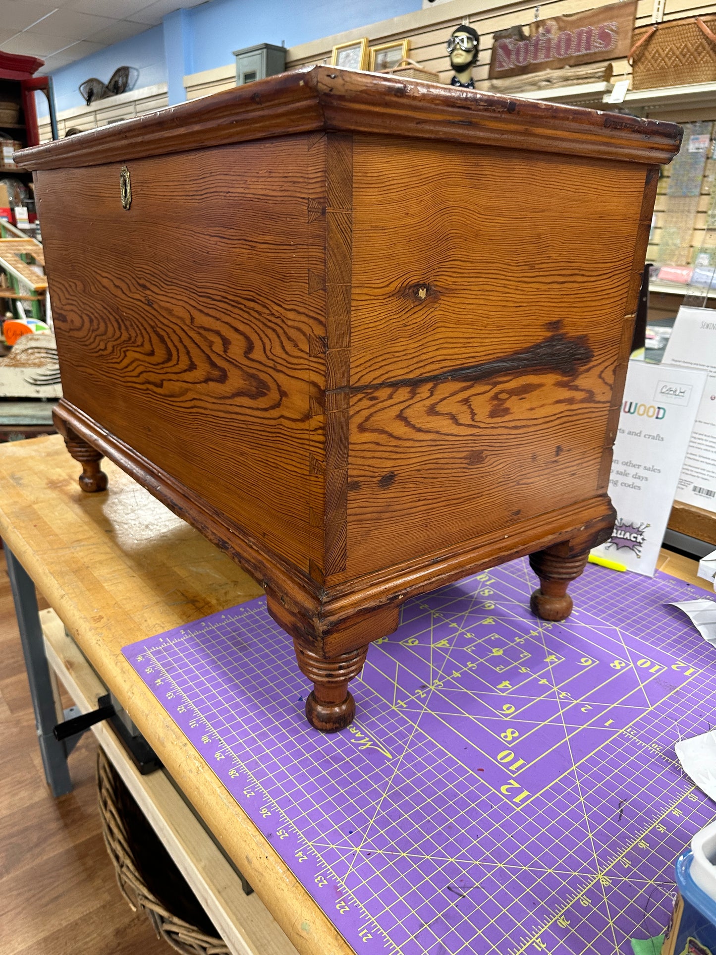 Antique pine diminutive chest