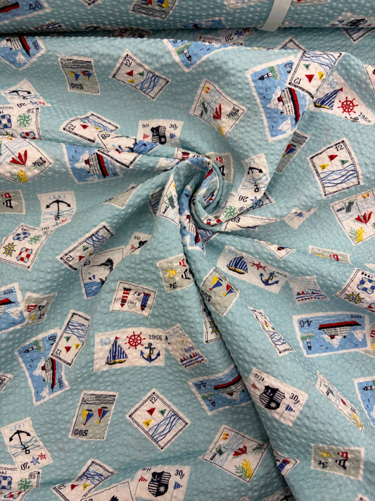 Sevenberry Nautical Stamps Plisse