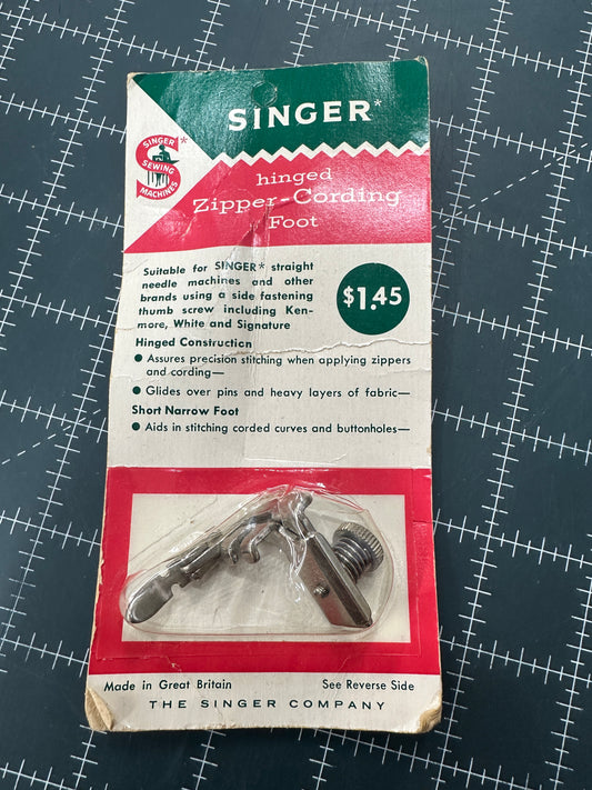 Vintage Singer Zipper-Cording Foot